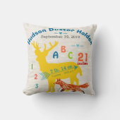 Jongen Kwekerij Baby Geboorte Stat Fox Hertenpijl Kussen (Voorkant)