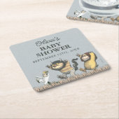 Jongen! Laat de Wilde Rumpus beginnen | BABY SHOWE Kartonnen Onderzetters (Schuin)