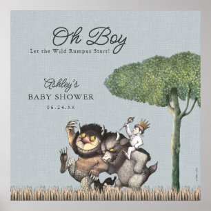 Jongen! Laat de Wilde Rumpus beginnen   BABY SHOWE Poster
