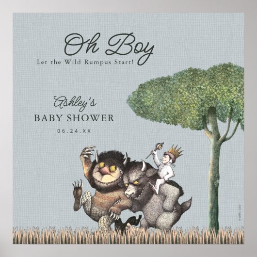 Jongen! Laat de Wilde Rumpus beginnen | BABY SHOWE Poster (Voorkant)