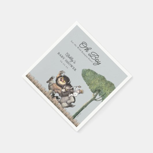 Jongen! Laat de Wilde Rumpus beginnen | BABY SHOWE Servet (Hoek)