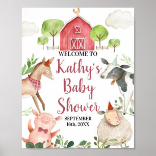 Jongen landbouwhuisdieren — Onthaal Poster