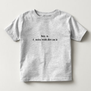 Jongen, lawaai met vuil op het T-shirt