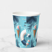 Jongen Leuk Tiener Volwassen Zwembad Party Sweet 1 Papieren Bekers (Rechts)