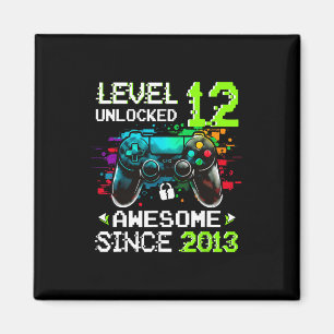 Jongen Level 12 Ontgrendeld Videospel 12e Verjaard Magneet