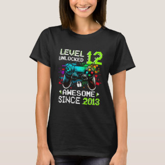 Jongen Level 12 Ontgrendeld Videospel 12e Verjaard T-shirt
