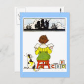 Jongen lezen briefkaart (Voorkant / Achterkant)