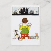 Jongen lezen visitekaartje (Voorkant)