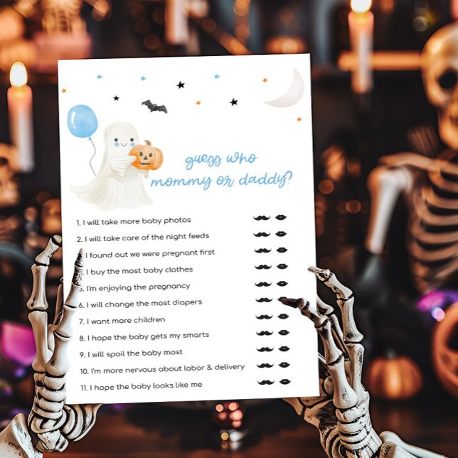 Jongen Little Boo Raad eens wie mama of papa Spel (A Little Boo Baby Shower Guess who Mommy or Daddy Game)