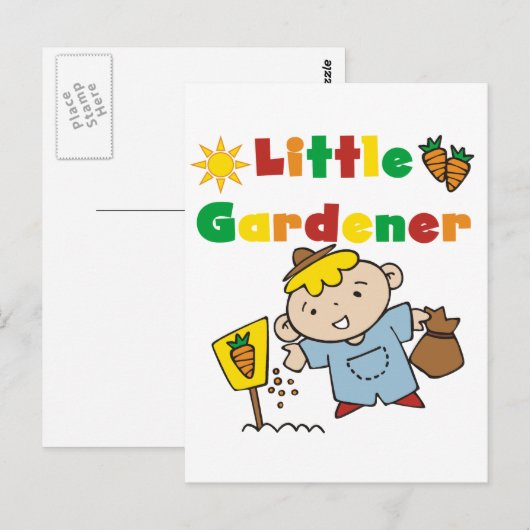 Jongen Little Gardener Tshirts en Gifts Briefkaart (Voorkant / Achterkant)