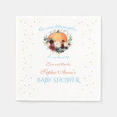Jongen Little Pumpkin Burgundy Floral Baby shower Servet (Voorkant)