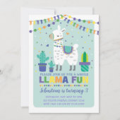 Jongen Llama Birthday / Cute Alpaca Fiesta Party Kaart (Voorkant)