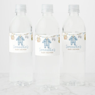 Jongen lokaal gekweekte baby shower waterfles etiket