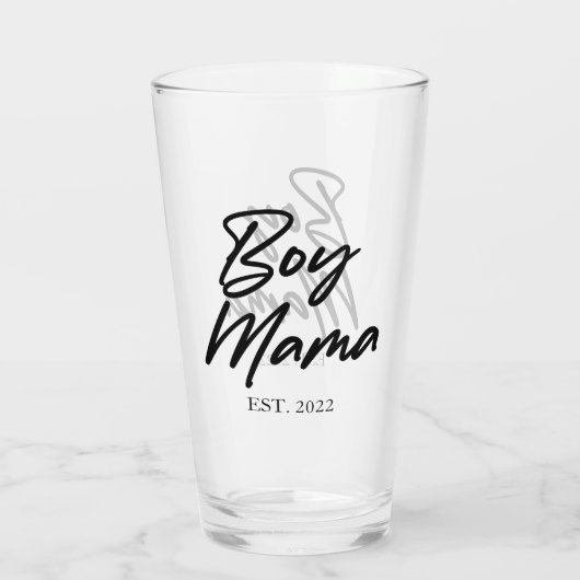 Jongen mama Est. Jaar Minimale mama Glas (Achterkant)