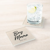 Jongen mama Est. Jaar Minimale mama Glazen Onderzetter (Schuin)