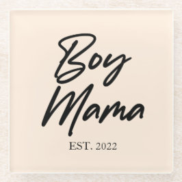 Jongen mama Est. Jaar Minimale mama Glazen Onderzetter