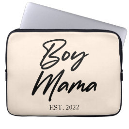 Jongen mama Est. Jaar Minimale mama Laptop Sleeve