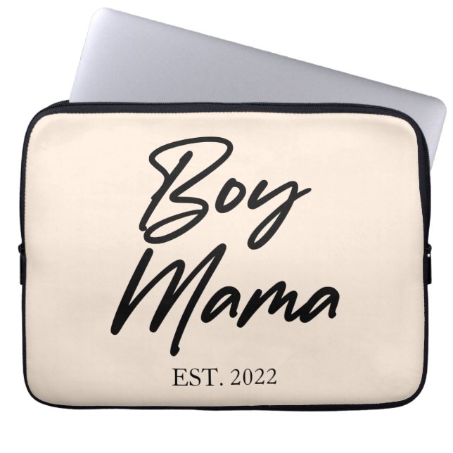Jongen mama Est. Jaar Minimale mama Laptop Sleeve (Voorkant)