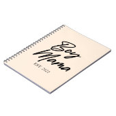 Jongen mama Est. Jaar Minimale mama Notitieboek (Linkerzijde)