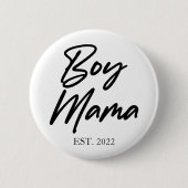 Jongen mama Est. Jaar Minimale mama Ronde Button 5,7 Cm (Voorkant)