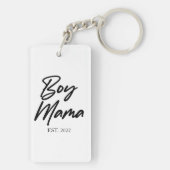 Jongen mama Est. Jaar Minimale mama Sleutelhanger (achterkant)