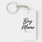 Jongen mama Est. Jaar Minimale mama Sleutelhanger (Voorkant)