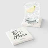 Jongen mama Est. Jaar Minimale mama Stenen Onderzetter (Zijkant)