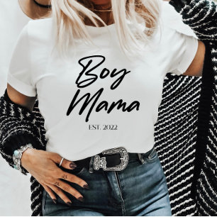 Jongen mama Est. Jaar Minimale mama T-shirt