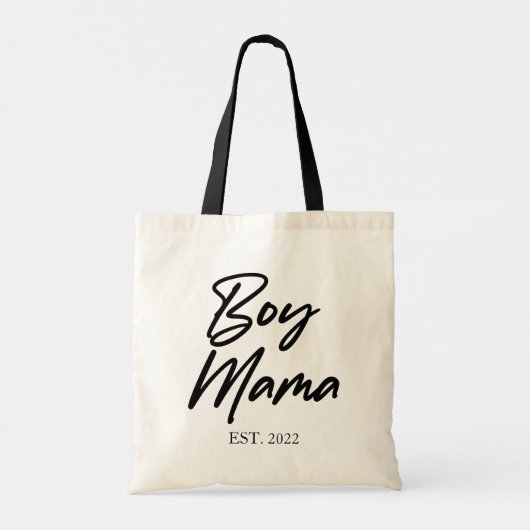 Jongen mama Est. Jaar Minimale mama Tote Bag (Achterkant)