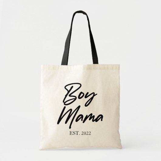 Jongen mama Est. Jaar Minimale mama Tote Bag (Voorkant)