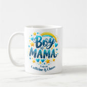 Jongen Mama Grappig Modern Blauw Gift Voor Moeder  Koffiemok (Links)