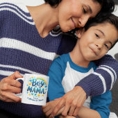 Jongen Mama Grappig Modern Blauw Gift Voor Moeder  Koffiemok