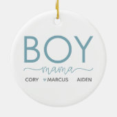 Jongen mama personaliseerde met de naam van de zoo keramisch ornament (Achterkant)