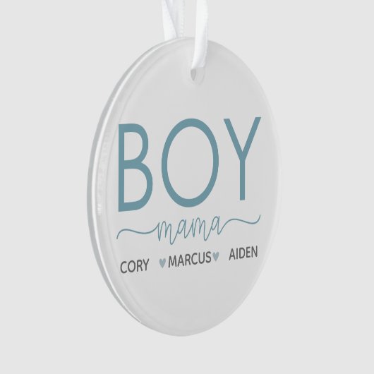 Jongen mama personaliseerde met de naam van de zoo ornament (voorkant)