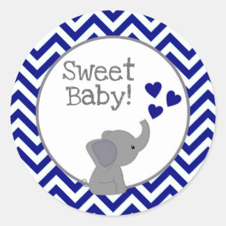 Jongen Marine Olifant Baby shower Stickers Chev 36