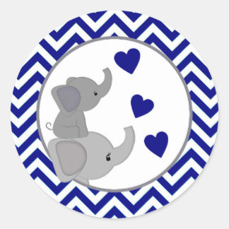 Jongen Marine Olifant Baby shower Stickers Chev 36