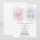 Jongen Meisje Baby Geslacht Onthullen Uitnodiging (Voorkant / Achterkant)