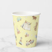 Jongen Meisje Boho Baby shower Speelgoed op Geel Papieren Bekers (Achterkant)