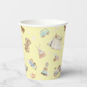 Jongen Meisje Boho Baby shower Speelgoed op Geel Papieren Bekers (Voorkant)