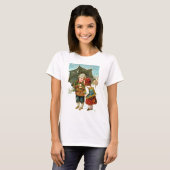 Jongen, meisje en paraplu t-shirt (Voorkant volledig)