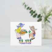 Jongen & Meisje Gardener Briefkaart (Staand voorkant)