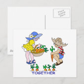 Jongen & Meisje Gardener Briefkaart (Voorkant / Achterkant)