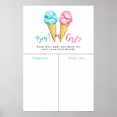 Jongen meisje Ice Cream Gender Prediction Sign Poster (Voorkant)
