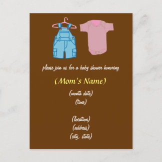 Jongen & Meisje Kleding-Genderneutraal Baby shower Uitnodiging Briefkaart
