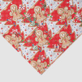 Jongen, meisje met kerstboom op rood tissuepapier (Detail)