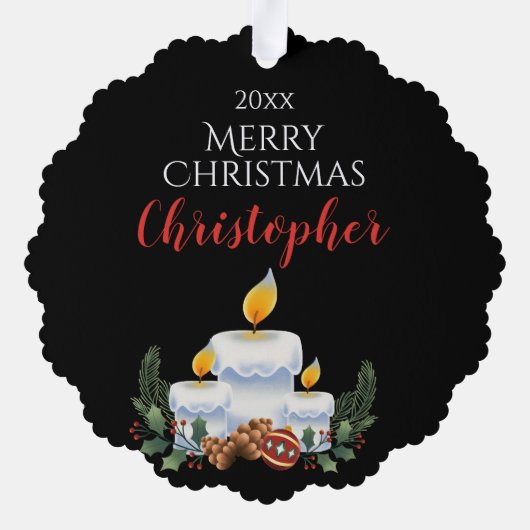 JONGEN & MEISJE met SNEEUWPOP, GEPERSONALISEERDE K Ornament Kaart (Achterkant)