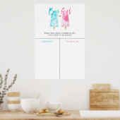 Jongen meisje Popsicle Geslacht over voorspellinge Poster (Keuken)