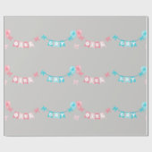 Jongen Meisje Roze Blauwe Banner Geslacht Reveal P Cadeaupapier (Vlak)