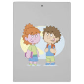 Jongen meisje Terug naar schoolklembord Klembord (Achterkant)