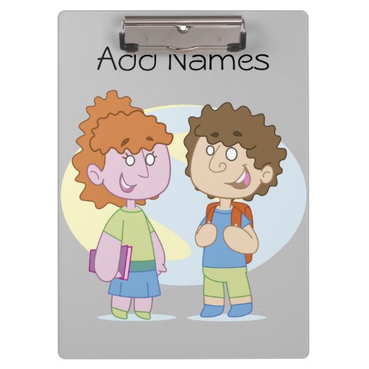 Jongen meisje Terug naar schoolklembord Klembord (Voorkant)